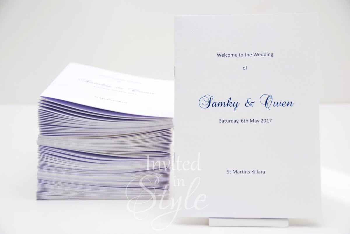 Printed wedding invitations